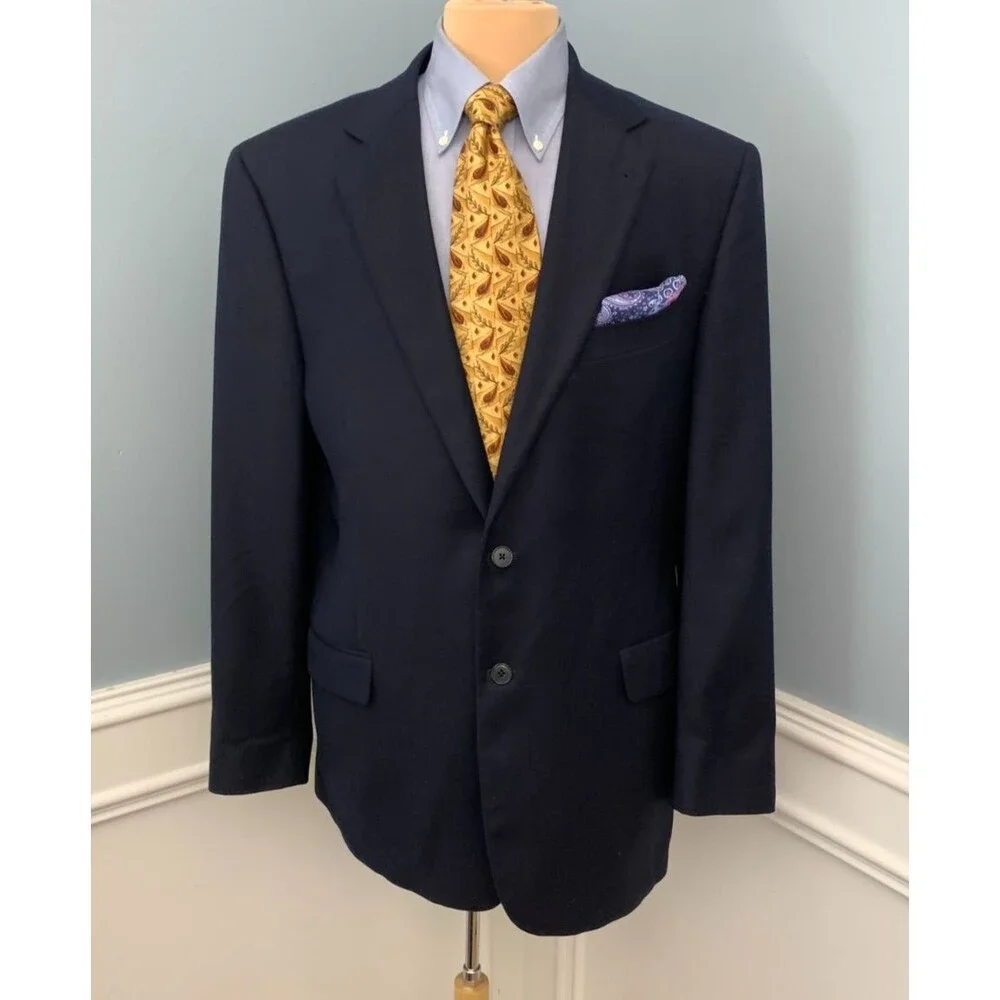 Joseph Abboud Blazer Mens 42R Loro Piana Wool Twill Textured Sportcoat Jacket